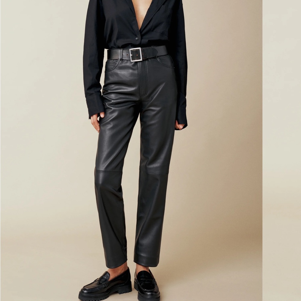 VEDA Reformation Black Leather Pants